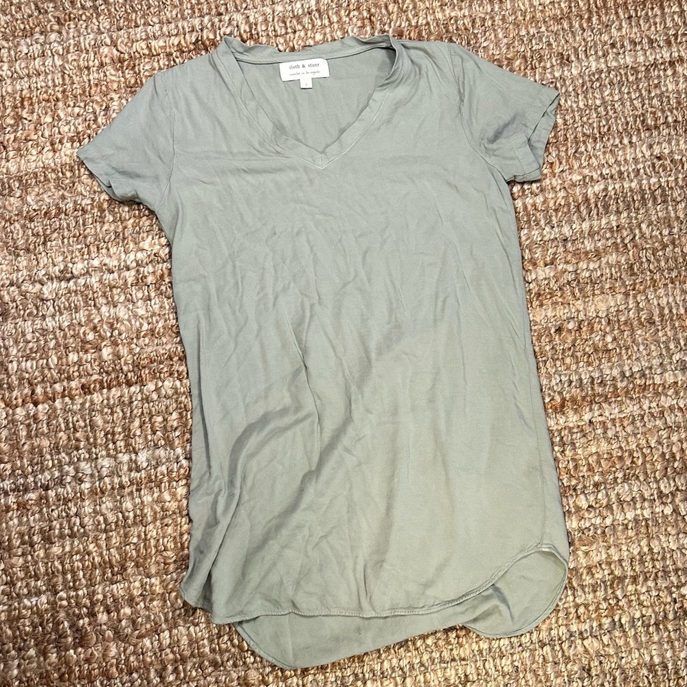 CLOTH & STONE soft green tshirt dress